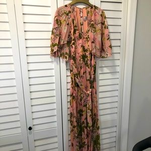Long pink boho dress